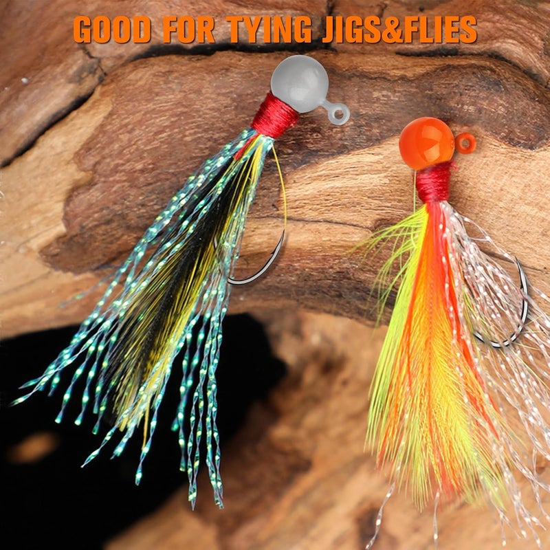 Dovesun 100pcs Fly Tying Jigs Kit, Jig Heads for Fly Fishing 1/124oz 1/80oz 1/64oz 1/32oz 1/16oz Jig Head Small Fly Fishing Hooks DIY Lure Making Kit Suit for Tying Flies | Crappie Lures - Image 5